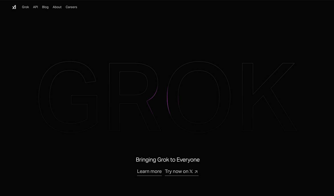 Screenshot Grok Webdesign