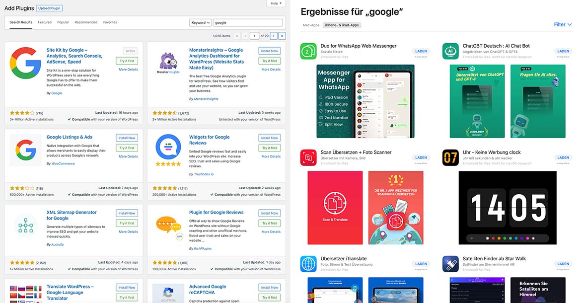 WordPress Plugins vs App Store