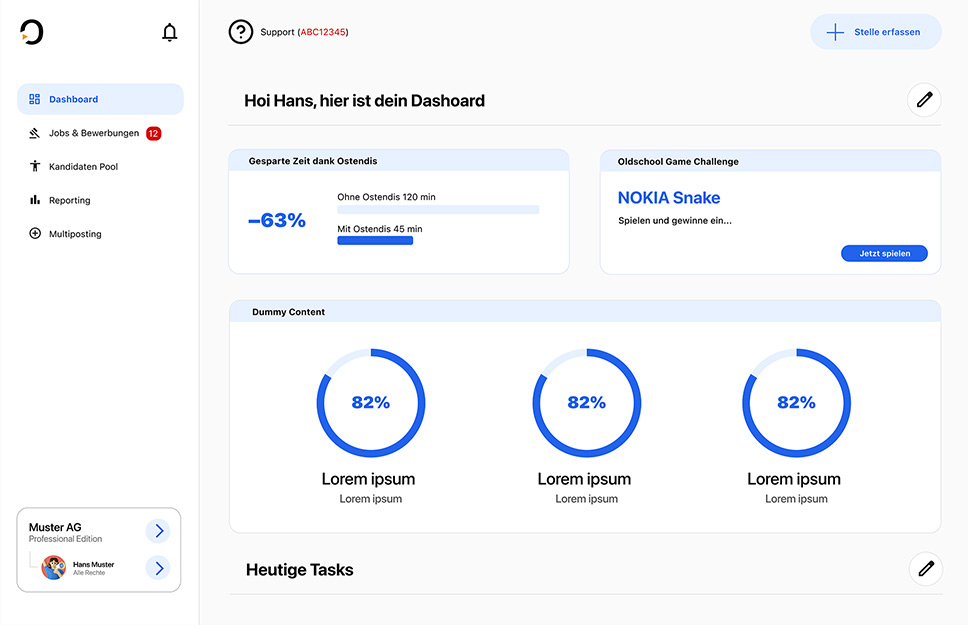 Ostendis UI Design