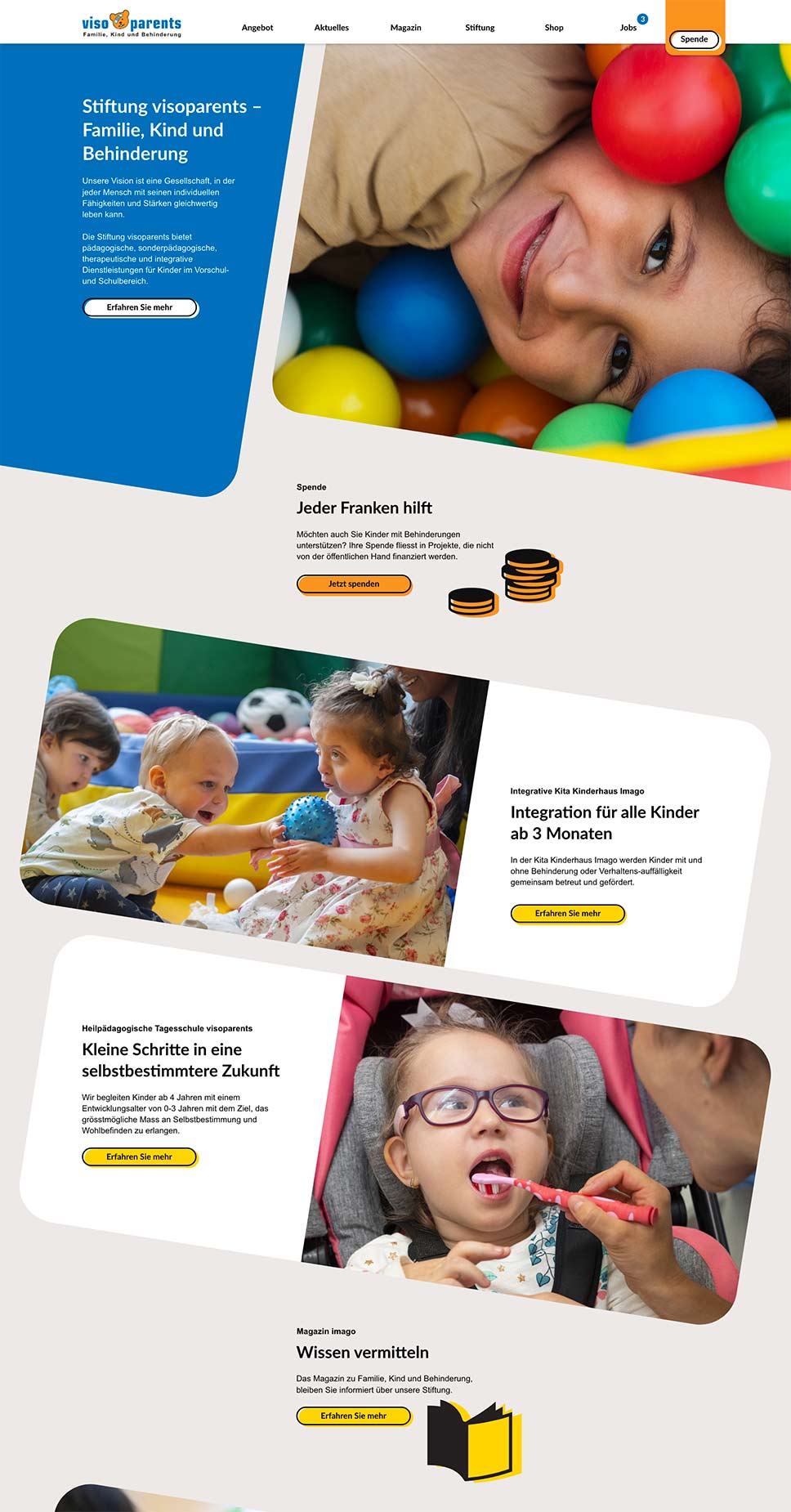 Webdesign Visoparents für WordPress