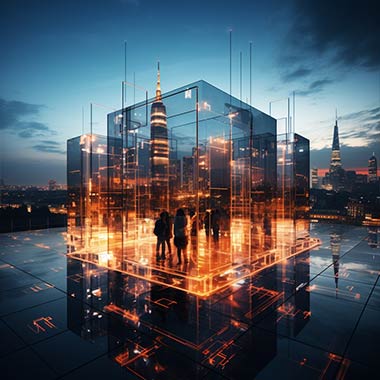 Futuristisches Glashaus